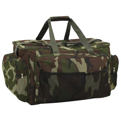 vidaXL Fishing Bag Waterproof Green Camouflage Oxford Fabric