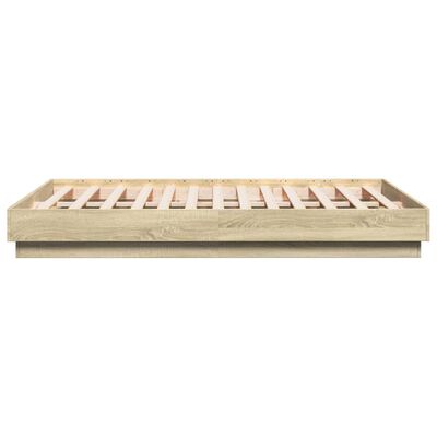 vidaXL Bed Frame with LED without Mattress Sonoma Oak 120x190 cm Small Double