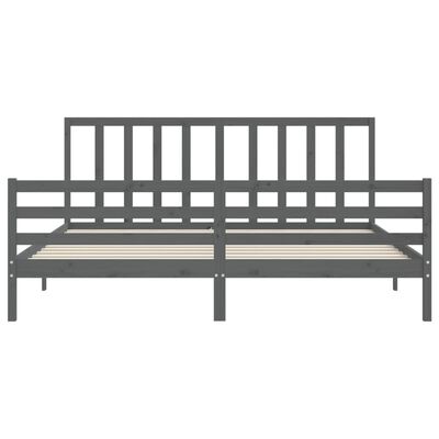 vidaXL Bed Frame without Mattress Grey 200x200 cm Solid Wood Pine