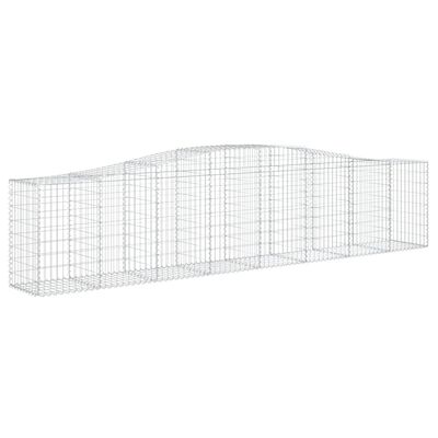 vidaXL Arched Gabion Basket 400x50x80/100 cm Galvanised Iron