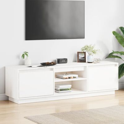 vidaXL TV Cabinet White 140x35x40 cm Solid Wood Pine