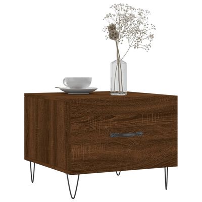 vidaXL Coffee Table Brown Oak 50x50x40 cm Engineered Wood