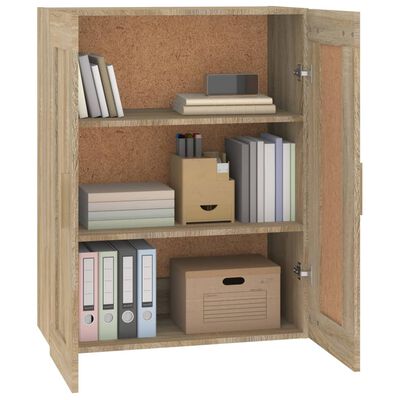 vidaXL Wall Cabinet Sonoma Oak 69.5x32.5x90 cm Engineered Wood