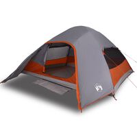 vidaXL Camping Tent Dome 4-Person Grey Waterproof