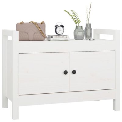 vidaXL Hall Bench White 80x40x60 cm Solid Wood Pine