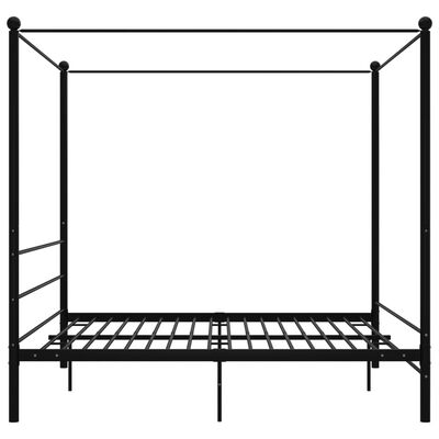 vidaXL Canopy Bed Frame without Mattress Black Metal 180x200 cm Super King