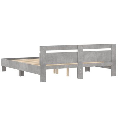 vidaXL Bed Frame without Mattress Concrete Grey 160x200 cm