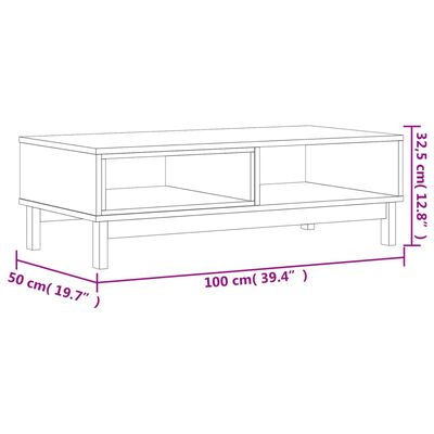 vidaXL Coffee Table FLAM 100x50x32.5 cm Solid Wood Pine