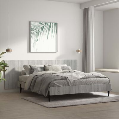 vidaXL Wall Headboard Grey Sonoma 240x1.5x80 cm Engineered Wood