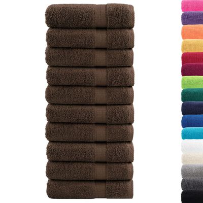 vidaXL Premium Hand Towels SOLUND 10pcs Brown 50x100cm 600gsm