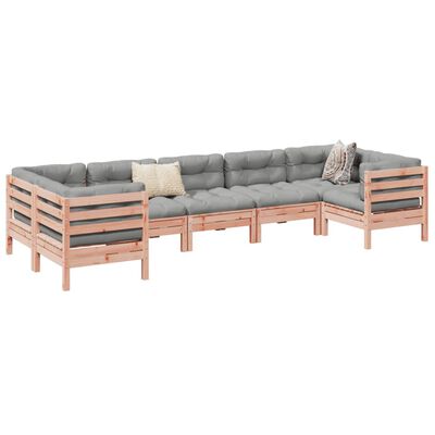 vidaXL 7 Piece Garden Sofa Set with Cushions Solid Wood Douglas Fir