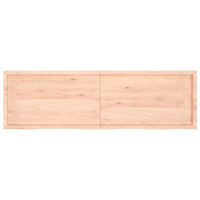 vidaXL Wall Shelf 200x60x(2-4) cm Untreated Solid Wood Oak