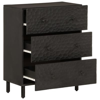 vidaXL Side Cabinets 2 pcs Black 60x33x75 cm Solid Wood Mango