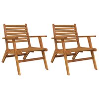 vidaXL Garden Chairs 2 pcs Solid Acacia Wood