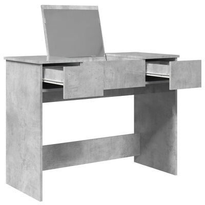 vidaXL Dressing Table with Mirror Concrete Grey 100x45x76 cm