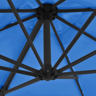 vidaXL Cantilever Garden Parasol with Steel Pole Azure Blue 250x250 cm