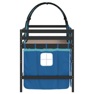 vidaXL Kids' Loft Bed with Tunnel without Mattress Blue 90x200 cm