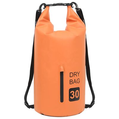 vidaXL Dry Bag with Zipper Orange 30 L PVC