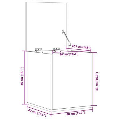 vidaXL Storage Box Sonoma Oak 40x42x46 cm Engineered Wood