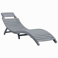 vidaXL Sun Lounger Grey Wash Solid Acacia Wood