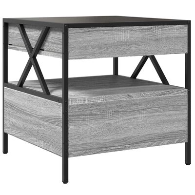 vidaXL Coffee Table with Infinity LED Grey Sonoma 50x50x51 cm