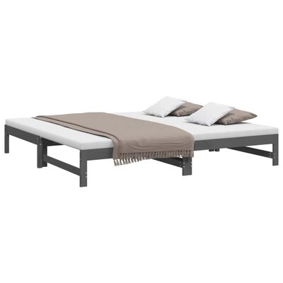 vidaXL Pull-out Day Bed without Mattress Grey 2x(90x200) cm