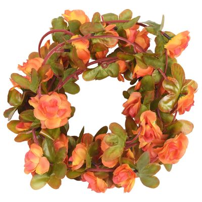 vidaXL Christmas Flower Garlands 6 pcs Orange 250 cm