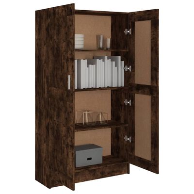 vidaXL Book Cabinet Smoked Oak 82.5x30.5x150 cm Engineered Wood