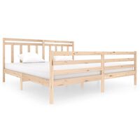 vidaXL Bed Frame without Mattress Solid Wood 200x200 cm (810450+814114)