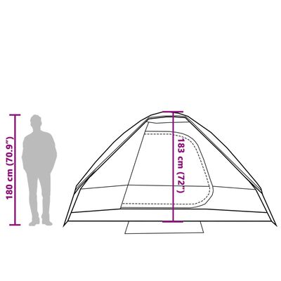 vidaXL Family Tent Dome 6-Person Grey and Orange Waterproof