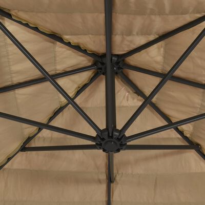 vidaXL Garden Parasol with Steel Pole Brown 223x223x213 cm