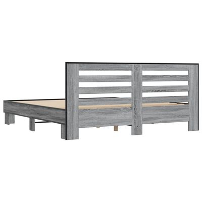 vidaXL Bed Frame without Mattress Grey Sonoma 200x200 cm