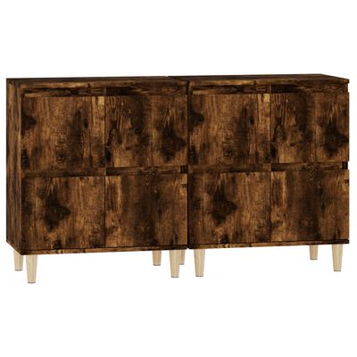 vidaXL Sideboards 2 pcs Smoked Oak 60x35x70 cm Engineered Wood