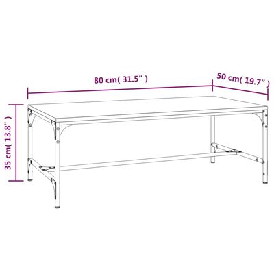 vidaXL Coffee Table Grey Sonoma 80x50x35 cm Engineered Wood