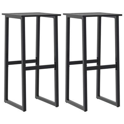 vidaXL Bar Stools 2 pcs Black 38x38x80 cm Powder-coated Steel