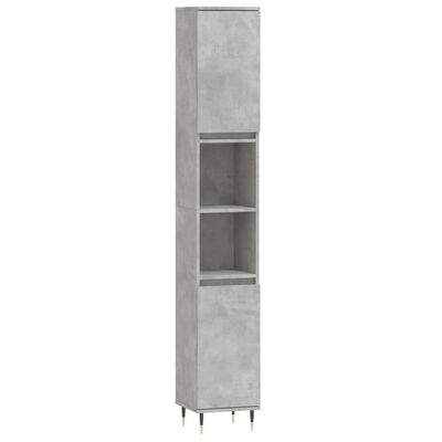 vidaXL 3 Piece Bathroom Furniture Set Concrete Grey Engineered Wood