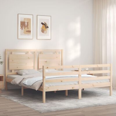 vidaXL Bed Frame without Mattress King Size Solid Wood