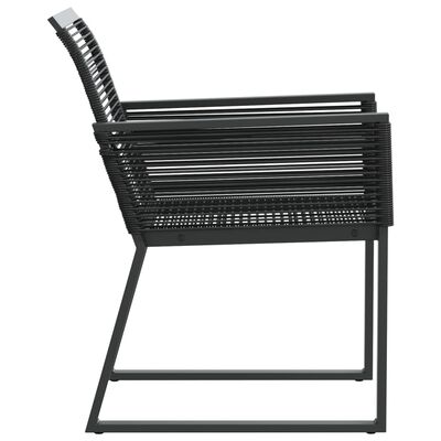 vidaXL Garden Chairs 4 pcs Black Poly Rattan