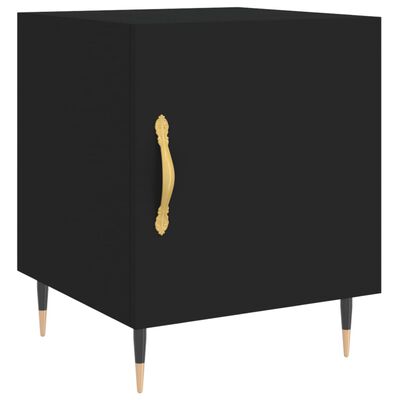 vidaXL Bedside Cabinet Black 40x40x50 cm Engineered Wood