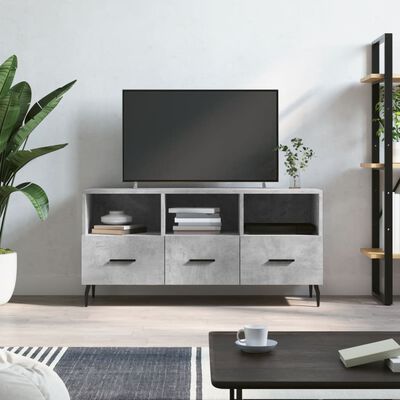 vidaXL TV Cabinet Concrete Grey 102x36x50 cm Engineered Wood