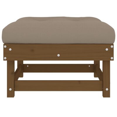 vidaXL Garden Footstool with Cushion Honey Brown Solid Wood Pine