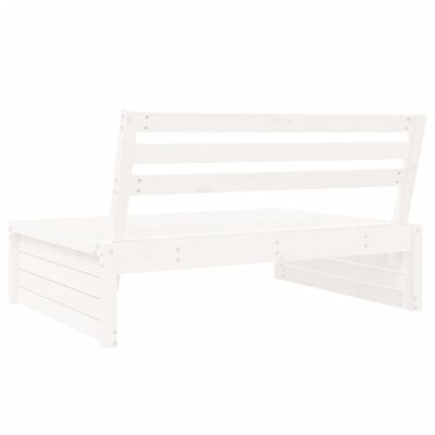 vidaXL Garden Middle Sofa White 120x80 cm Solid Wood Pine