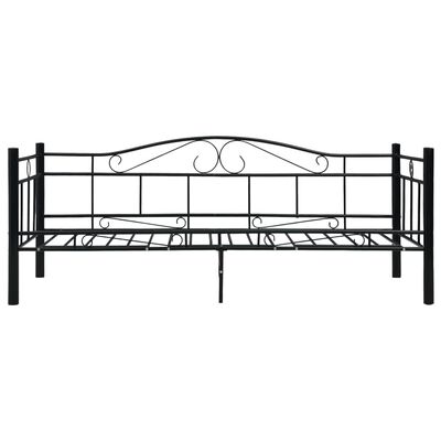 vidaXL Daybed Frame without Mattress Black Metal 90x200 cm