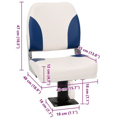 vidaXL Boat Seat with Pedestal 360° Rotatable