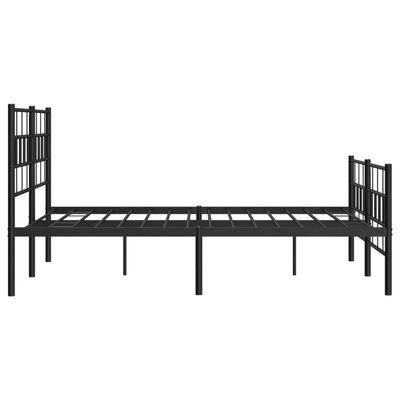 vidaXL Metal Bed Frame without Mattress with Footboard Black 150x200 cm King Size