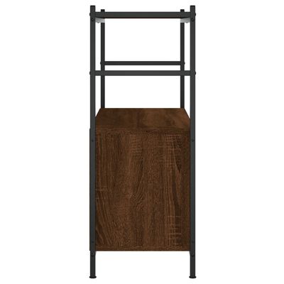 vidaXL Bookshelf Brown Oak 80x30x78.5 cm Engineered Wood and Iron