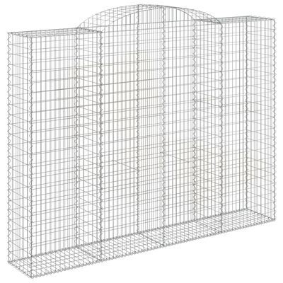 vidaXL Arched Gabion Baskets 4 pcs 300x50x220/240 cm Galvanised Iron