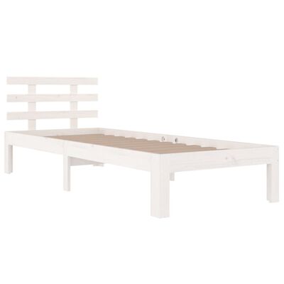 vidaXL Bed Frame without Mattress White Solid Wood 90x200 cm