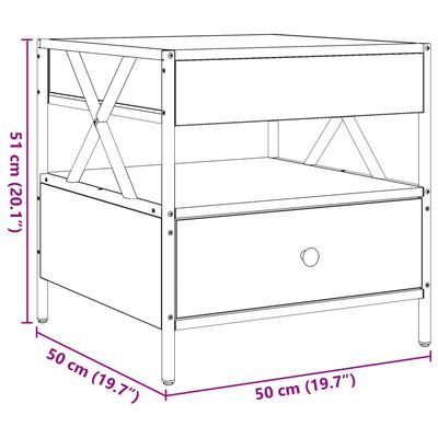 vidaXL Coffee Table with Infinity LED Grey Sonoma 50x50x51 cm