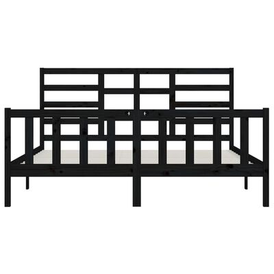 vidaXL Bed Frame without Mattress Black 200x200 cm Solid Wood Pine